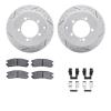 2512-72014 Geoperformance Drilled/Slotted Rotors w/5000 Advanced Brake Pads Kit & Hardware, 1994-2005 Multiple Makes/Models, Pos - image 1