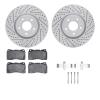 2512-72018 Geoperformance Drilled/Slotted Rotors w/5000 Advanced Brake Pads Kit & Hardware, 2003-2006 Mitsubishi, Position: Fron - image 1