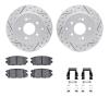 2512-72024 Geoperformance Drilled/Slotted Rotors w/5000 Advanced Brake Pads Kit & Hardware, 2006-2012 Mitsubishi, Position: Rear - image 1