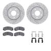 2512-72027 Geoperformance Drilled/Slotted Rotors w/5000 Advanced Brake Pads Kit & Hardware, 2009-2015 Mitsubishi, Position: Fron - image 1