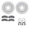 2512-72045 Geoperformance Drilled/Slotted Rotors w/5000 Advanced Brake Pads Kit & Hardware, Fits Select Mitsubishi, Position: Fr - image 1