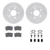 2512-73014 Geoperformance Drilled/Slotted Rotors w/5000 Advanced Brake Pads Kit & Hardware, 1999-2004 Audi/Volkswagen, Position: - image 1