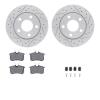 2512-73016 Geoperformance Drilled/Slotted Rotors w/5000 Advanced Brake Pads Kit & Hardware, 2000-2002 Audi/Volkswagen, Position: - image 1