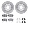 2512-73020 Geoperformance Drilled/Slotted Rotors w/5000 Advanced Brake Pads Kit & Hardware, 2004-2009 Audi/Volkswagen, Position: - image 1