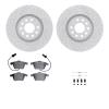 2512-73023 Geoperformance Drilled/Slotted Rotors w/5000 Advanced Brake Pads Kit & Hardware, 2000-2009 Audi/Volkswagen, Position: - image 1