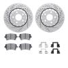 2512-73028 Geoperformance Drilled/Slotted Rotors w/5000 Advanced Brake Pads Kit & Hardware, 2004-2010 Audi/Volkswagen, Position: - image 1
