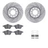 2512-73030 Geoperformance Drilled/Slotted Rotors w/5000 Advanced Brake Pads Kit & Hardware, 1996-1999 Audi/Volkswagen, Position: - image 1