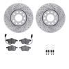 2512-73031 Geoperformance Drilled/Slotted Rotors w/5000 Advanced Brake Pads Kit & Hardware, 1998-2008 Audi/Volkswagen, Position: - image 1