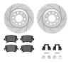 2512-73033 Geoperformance Drilled/Slotted Rotors w/5000 Advanced Brake Pads Kit & Hardware, 2005-2011 Audi/Volkswagen, Position: - image 1