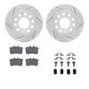 2512-73035 Geoperformance Drilled/Slotted Rotors w/5000 Advanced Brake Pads Kit & Hardware, 2002-2006 Audi/Volkswagen, Position: - image 1