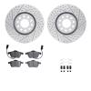 2512-73037 Geoperformance Drilled/Slotted Rotors w/5000 Advanced Brake Pads Kit & Hardware, 1999-2006 Audi/Volkswagen, Position: - image 1