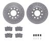 2512-73039 Geoperformance Drilled/Slotted Rotors w/5000 Advanced Brake Pads Kit & Hardware, 2002-2006 Audi/Volkswagen, Position: - image 1