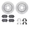 2512-73047 Geoperformance Drilled/Slotted Rotors w/5000 Advanced Brake Pads Kit & Hardware, 2008-2015 Audi/Volkswagen, Position: - image 1