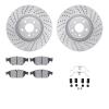 2512-73054 Geoperformance Drilled/Slotted Rotors w/5000 Advanced Brake Pads Kit & Hardware, 2014-2018 Audi/Volkswagen, Position: - image 1