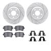 2512-73069 Geoperformance Drilled/Slotted Rotors w/5000 Advanced Brake Pads Kit & Hardware, 2008-2016 Audi/Volkswagen, Position: - image 1