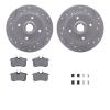 2512-74003 Geoperformance Drilled/Slotted Rotors w/5000 Advanced Brake Pads Kit & Hardware, 1985-1998 Audi/Volkswagen, Position: - image 1