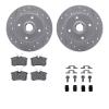 2512-74004 Geoperformance Drilled/Slotted Rotors w/5000 Advanced Brake Pads Kit & Hardware, 1999-1999 Audi/Volkswagen, Position: - image 1