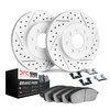 2512-74006 Geoperformance Drilled/Slotted Rotors w/5000 Advanced Brake Pads Kit & Hardware, 1995-1995 Audi/Volkswagen, Position: - image 2