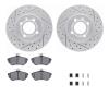2512-74007 Geoperformance Drilled/Slotted Rotors w/5000 Advanced Brake Pads Kit & Hardware, 1986-2002 Audi/Volkswagen, Position: - image 1