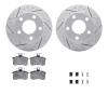 2512-74009 Geoperformance Drilled/Slotted Rotors w/5000 Advanced Brake Pads Kit & Hardware, 1992-1998 Audi/Volkswagen, Position: - image 1