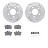 2512-74012 Geoperformance Drilled/Slotted Rotors w/5000 Advanced Brake Pads Kit & Hardware, 1999-2001 Audi/Volkswagen, Position: - image 1