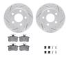 2512-74014 Geoperformance Drilled/Slotted Rotors w/5000 Advanced Brake Pads Kit & Hardware, 1996-2001 Audi/Volkswagen, Position: - image 1