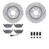 2512-74015 Geoperformance Drilled/Slotted Rotors w/5000 Advanced Brake Pads Kit & Hardware, 1998-1999 Audi/Volkswagen, Position: - image 1