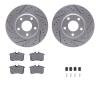 2512-74019 Geoperformance Drilled/Slotted Rotors w/5000 Advanced Brake Pads Kit & Hardware, 2001-2003 Audi/Volkswagen, Position: - image 1