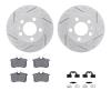 2512-74020 Geoperformance Drilled/Slotted Rotors w/5000 Advanced Brake Pads Kit & Hardware, 1999-2006 Audi/Volkswagen, Position: - image 1