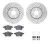 2512-74024 Geoperformance Drilled/Slotted Rotors w/5000 Advanced Brake Pads Kit & Hardware, 1999-1999 Audi/Volkswagen, Position: - image 1