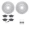 2512-74030 Geoperformance Drilled/Slotted Rotors w/5000 Advanced Brake Pads Kit & Hardware, 2001-2006 Audi/Volkswagen, Position: - image 1