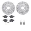 2512-74032 Geoperformance Drilled/Slotted Rotors w/5000 Advanced Brake Pads Kit & Hardware, 2003-2006 Audi/Volkswagen, Position: - image 1