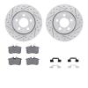 2512-74034 Geoperformance Drilled/Slotted Rotors w/5000 Advanced Brake Pads Kit & Hardware, 2003-2006 Audi/Volkswagen, Position: - image 1