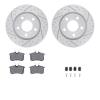2512-74038 Geoperformance Drilled/Slotted Rotors w/5000 Advanced Brake Pads Kit & Hardware, 1999-2004 Audi/Volkswagen, Position: - image 1