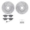 2512-74045 Geoperformance Drilled/Slotted Rotors w/5000 Advanced Brake Pads Kit & Hardware, 2008-2013 Audi/Volkswagen, Position: - image 1