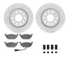 2512-74057 Geoperformance Drilled/Slotted Rotors w/5000 Advanced Brake Pads Kit & Hardware, 2011-2015 Audi/Volkswagen, Position: - image 1