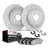 2512-74062 Geoperformance Drilled/Slotted Rotors w/5000 Advanced Brake Pads Kit & Hardware, 1970-1971 Audi/Volkswagen, Position: