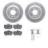 2512-74064 Geoperformance Drilled/Slotted Rotors w/5000 Advanced Brake Pads Kit & Hardware, 2003-2010 Multiple Makes/Models, Pos