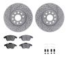 2512-74067 Geoperformance Drilled/Slotted Rotors w/5000 Advanced Brake Pads Kit & Hardware, 2005-2015 Audi/Volkswagen, Position: - image 1