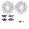 2512-74068 Geoperformance Drilled/Slotted Rotors w/5000 Advanced Brake Pads Kit & Hardware, 2006-2017 Audi/Volkswagen, Position: - image 1