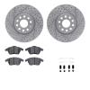 2512-74069 Geoperformance Drilled/Slotted Rotors w/5000 Advanced Brake Pads Kit & Hardware, 2005-2018 Audi/Volkswagen, Position: - image 1