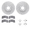 2512-74073 Geoperformance Drilled/Slotted Rotors w/5000 Advanced Brake Pads Kit & Hardware, 2011-2014 Audi/Volkswagen, Position: - image 1