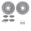 2512-74088 Geoperformance Drilled/Slotted Rotors w/5000 Advanced Brake Pads Kit & Hardware, 2009-2013 Audi/Volkswagen, Position: - image 1