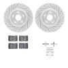 2512-75006 Geoperformance Drilled/Slotted Rotors w/5000 Advanced Brake Pads Kit & Hardware, 1995-2000 Lexus/Toyota/Scion, Positi - image 1