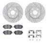 2512-75010 Geoperformance Drilled/Slotted Rotors w/5000 Advanced Brake Pads Kit & Hardware, 2006-2015 Lexus/Toyota/Scion, Positi - image 1