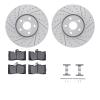 2512-75013 Geoperformance Drilled/Slotted Rotors w/5000 Advanced Brake Pads Kit & Hardware, 2006-2020 Lexus/Toyota/Scion, Positi - image 1