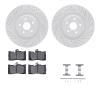 2512-75026 Geoperformance Drilled/Slotted Rotors w/5000 Advanced Brake Pads Kit & Hardware, 2013-2020 Lexus/Toyota/Scion, Positi - image 1