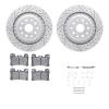 2512-75033 Geoperformance Drilled/Slotted Rotors w/5000 Advanced Brake Pads Kit & Hardware, Fits Select Lexus/Toyota/Scion, Posi