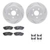 2512-75035 Geoperformance Drilled/Slotted Rotors w/5000 Advanced Brake Pads Kit & Hardware, Fits Select Lexus/Toyota/Scion, Posi