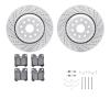 2512-75080 Geoperformance Drilled/Slotted Rotors w/5000 Advanced Brake Pads Kit & Hardware, 2007-2017 Lexus/Toyota/Scion, Positi - image 1